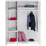 DREHTÜRENSCHRANK 3 -türig Kiefer massiv Weiß - Silberfarben/Weiß, LIFESTYLE, Holz/Kunststoff (140/190/55cm) - Carryhome
