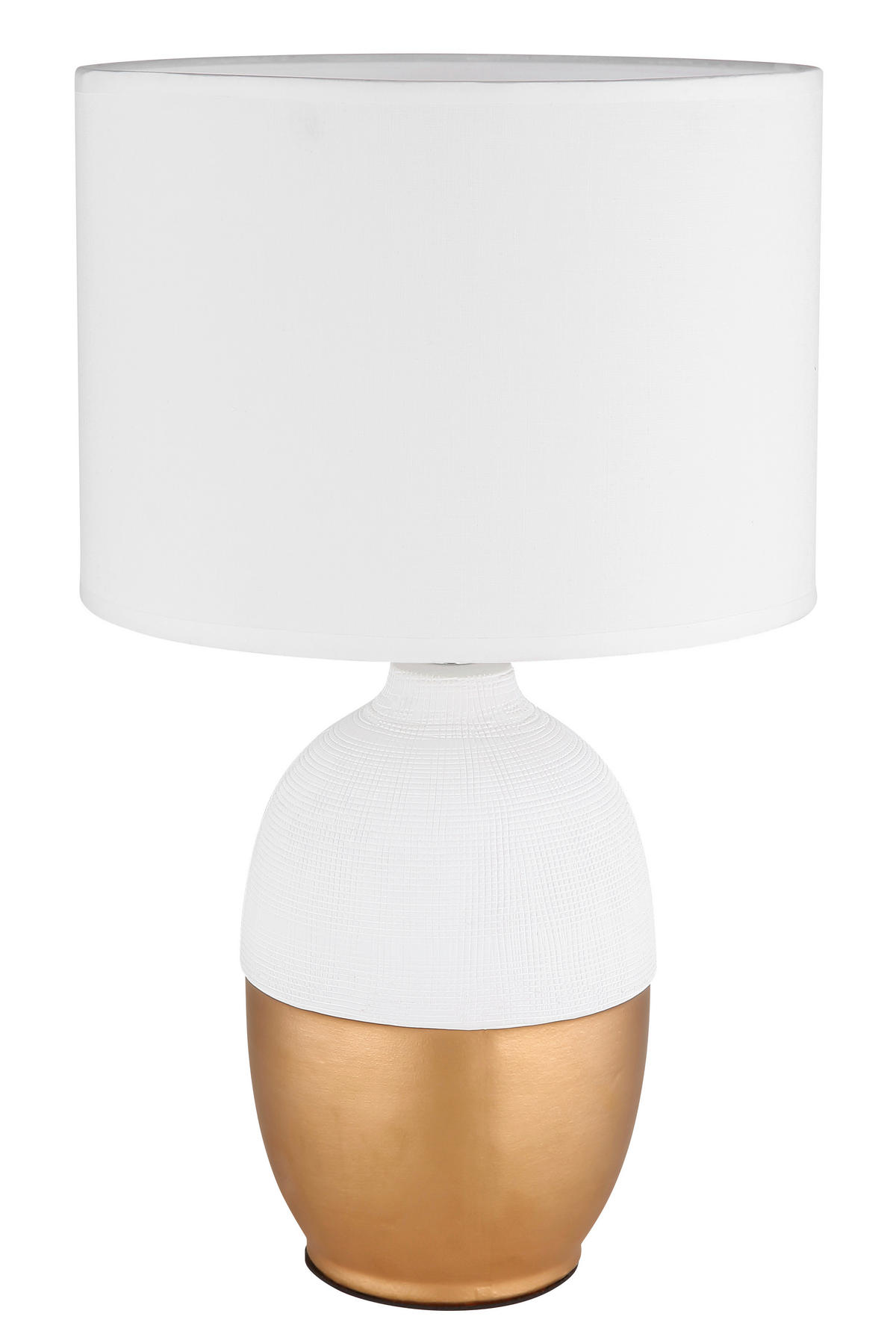 TISCHLEUCHTE - Weiss/Goldfarben, Konventionell, Keramik/Textil (25/43cm) - Globo