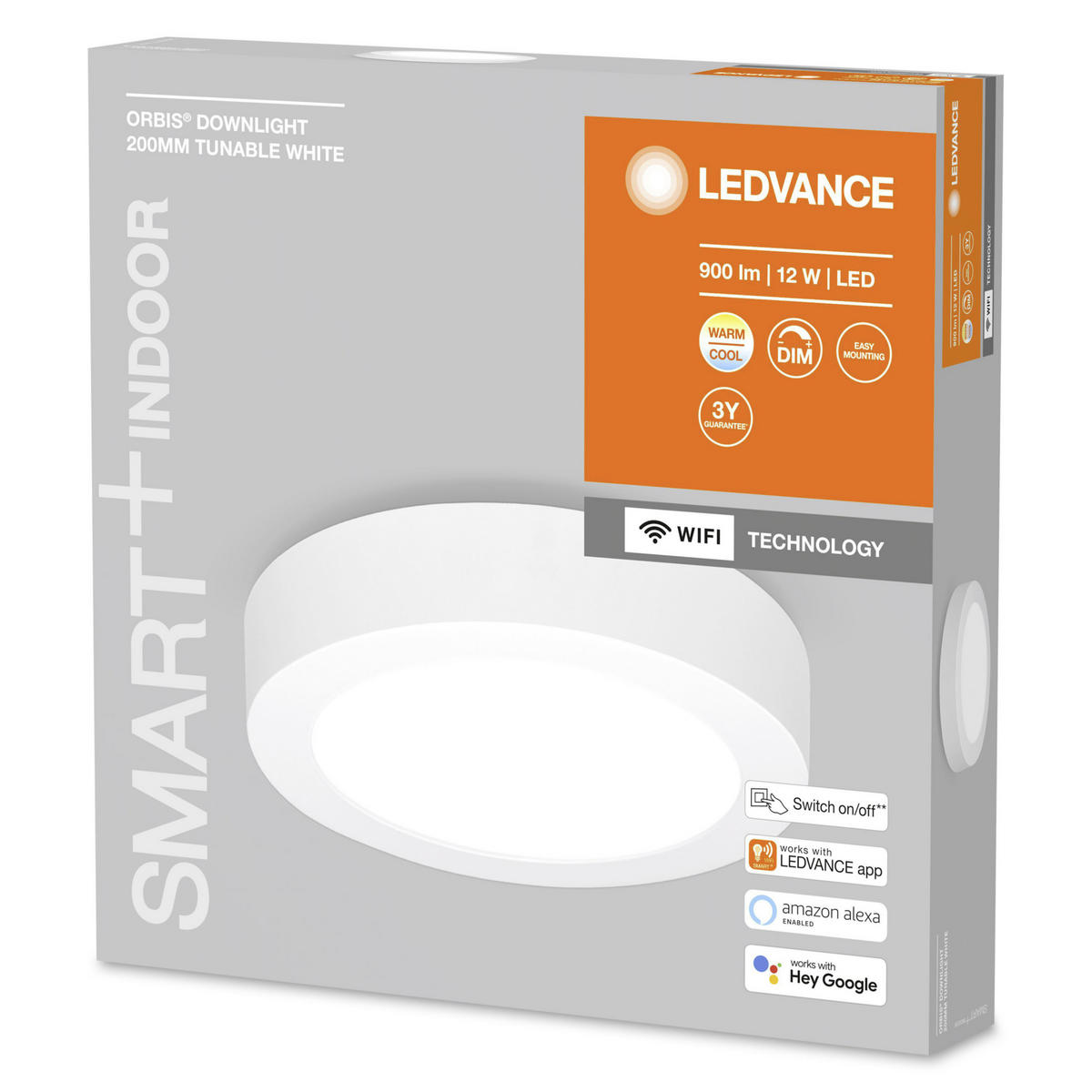 LED-DECKENLEUCHTE Smart+ WiFi Orbis Downlight 20/4 cm   - Weiß, Basics, Metall (20/4cm) - Ledvance