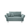 2-SITZER-SOFA Cord Hellblau  - Schwarz/Hellblau, Design, Textil/Metall (163/97/102cm) - Livetastic