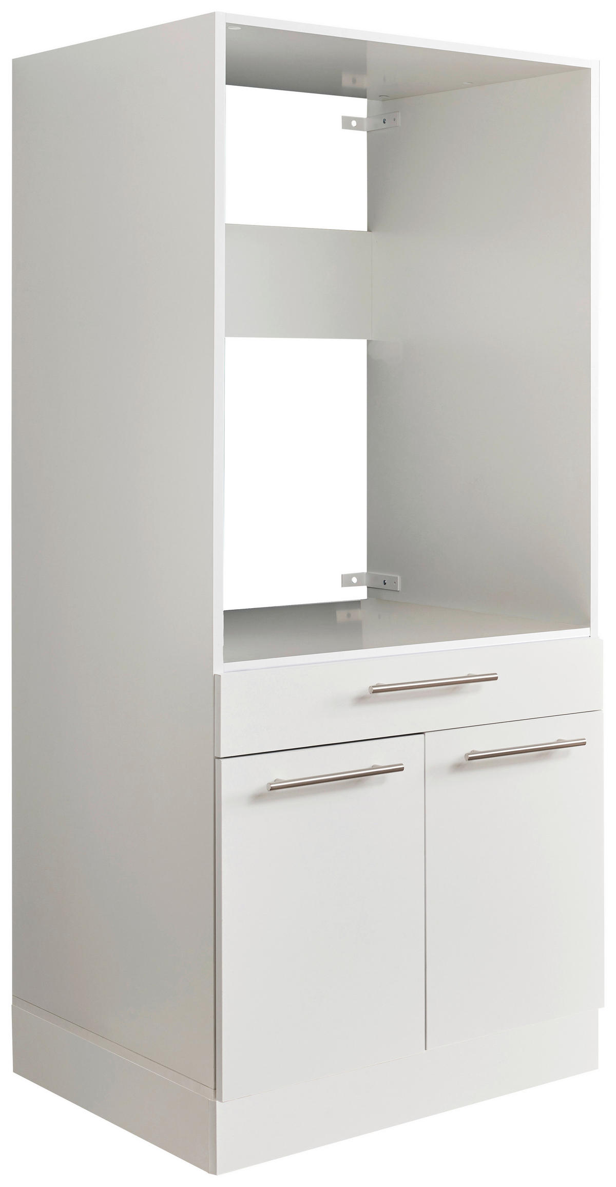 WASCHMASCHINENSCHRANK 67,5/162/67,5 cm  in Weiß  - Silberfarben/Schwarz, Design, Holzwerkstoff/Kunststoff (67,5/162/67,5cm)