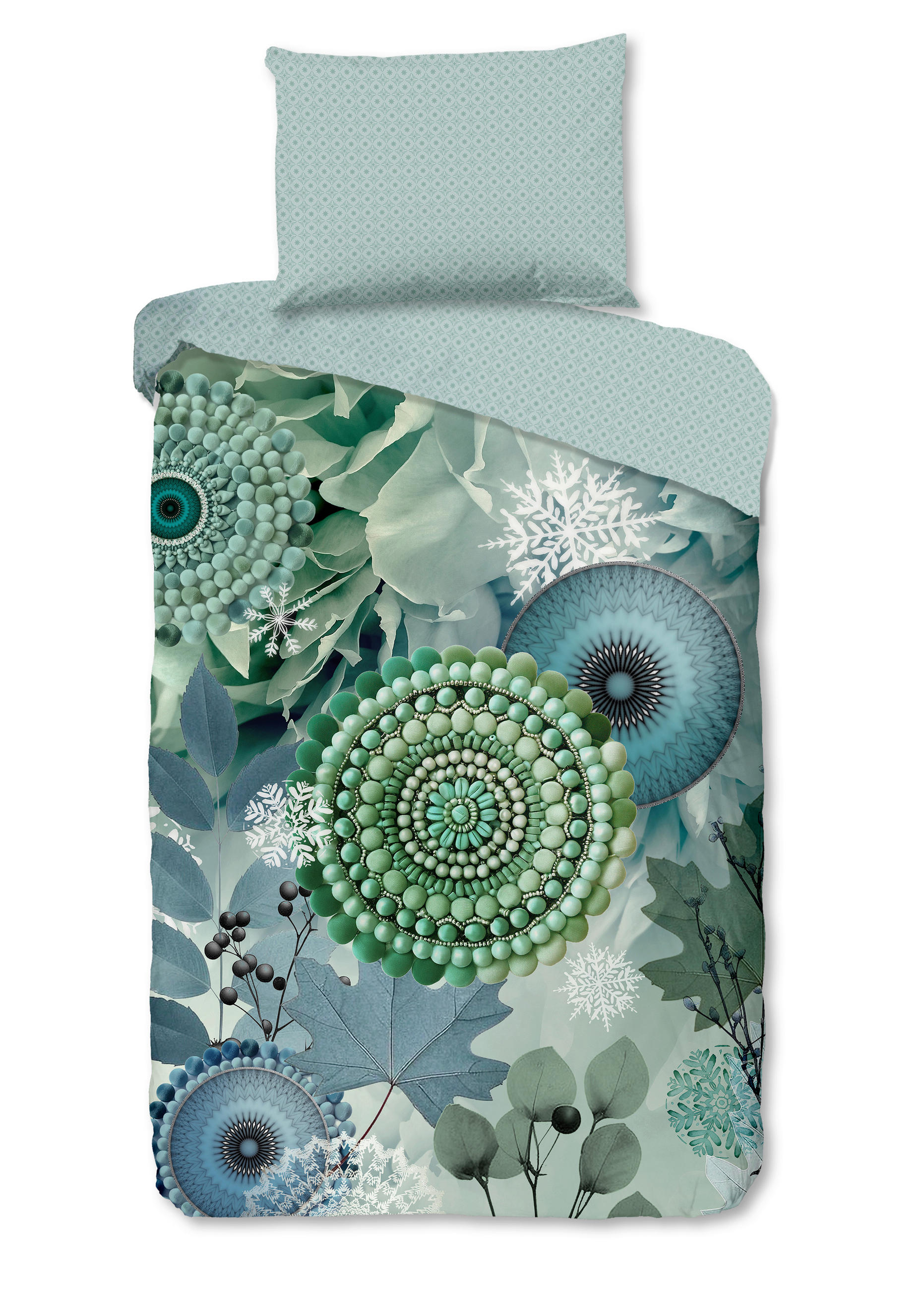 BETTWÄSCHE HIP Flanell, Biber 140/200 cm  - Salbeigrün/Hellgrün, Basics, Textil (140/200cm)