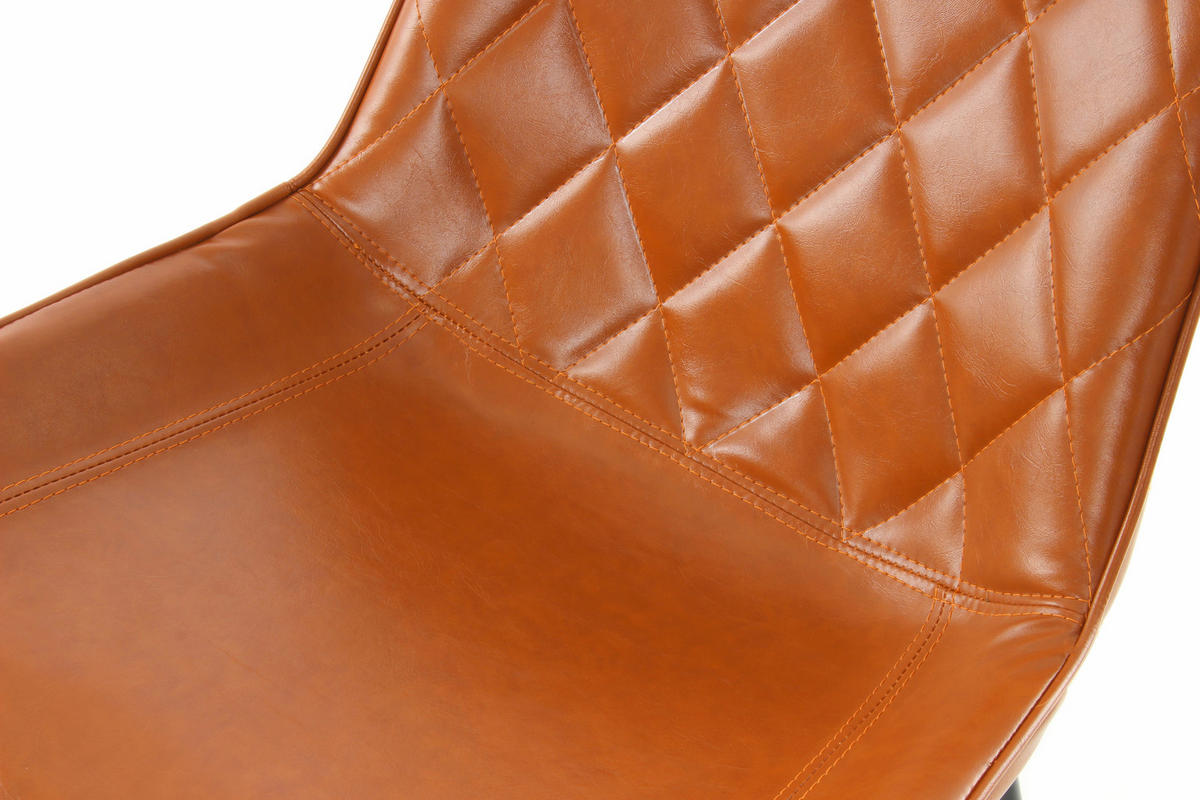 STUHL-SET 2 Stück  in Lederlook Metall, Textil  - Orange, Trend, Textil/Metall (51/80/60cm) - Kayoom