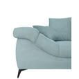 ECKSOFA Blaugrau Cord Rückenkissen, Armlehnenkissen, Rücken echt  - Blaugrau/Schwarz, KONVENTIONELL, Textil/Metall (332/231cm) - Carryhome