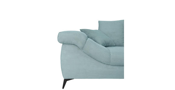 ECKSOFA Blaugrau Cord Rückenkissen, Armlehnenkissen, Rücken echt  - Blaugrau/Schwarz, KONVENTIONELL, Textil/Metall (332/231cm) - Carryhome