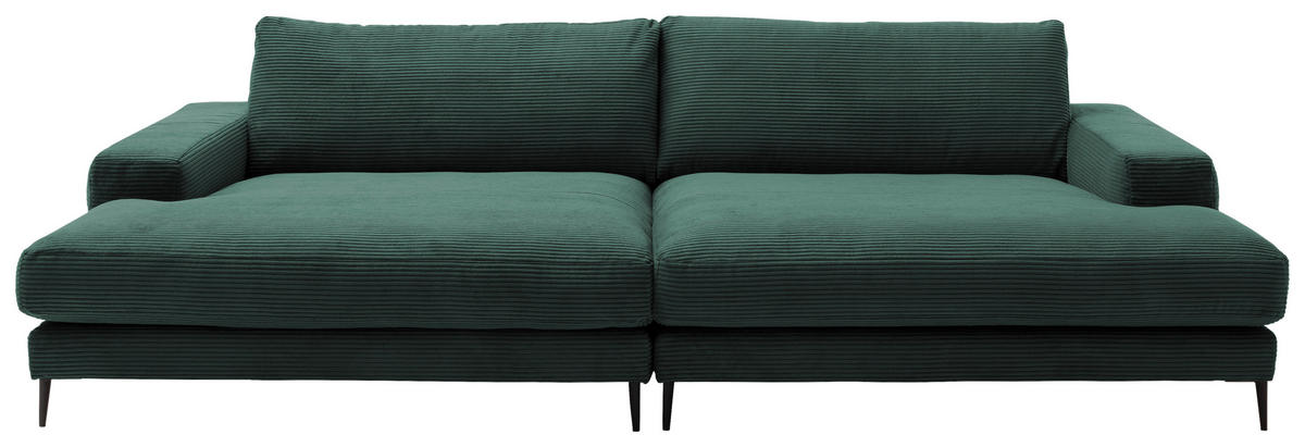 BIGSOFA  in Cord Grün  - Schwarz/Grün, Design, Textil/Metall (296/83/177cm) - Dieter Knoll