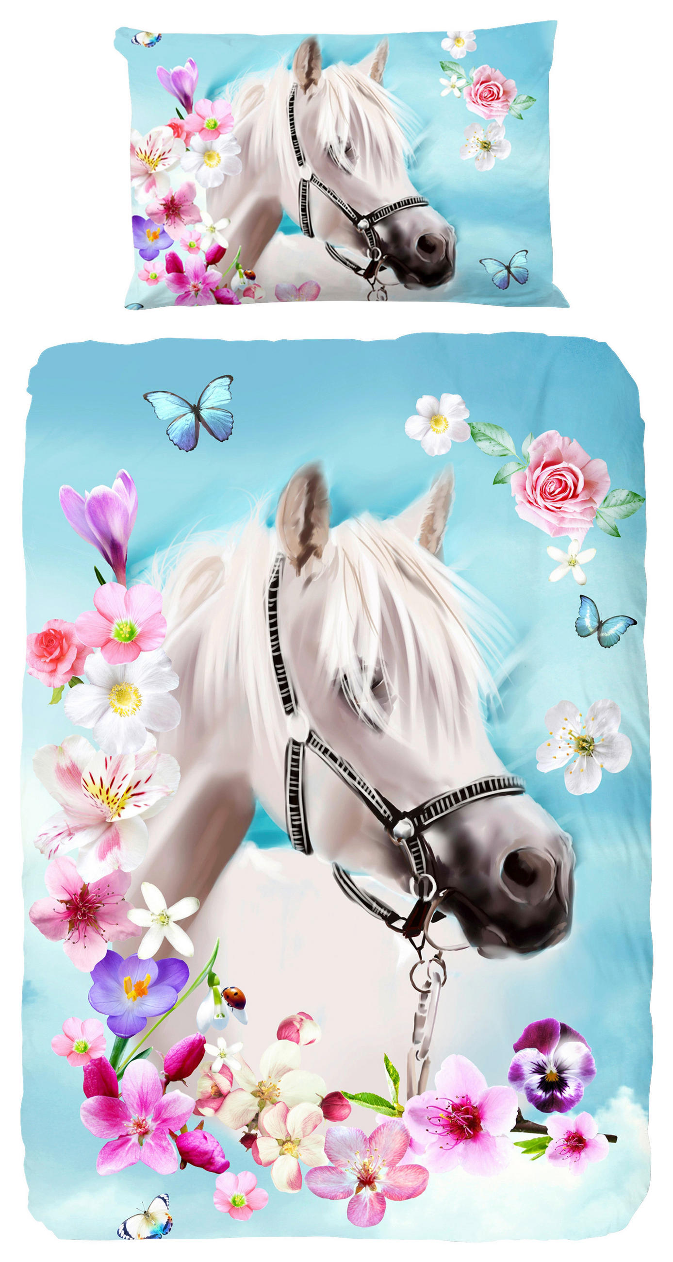 Kinderbettwäsche 140x200 Cm My Beauty Pferd Baumwolle