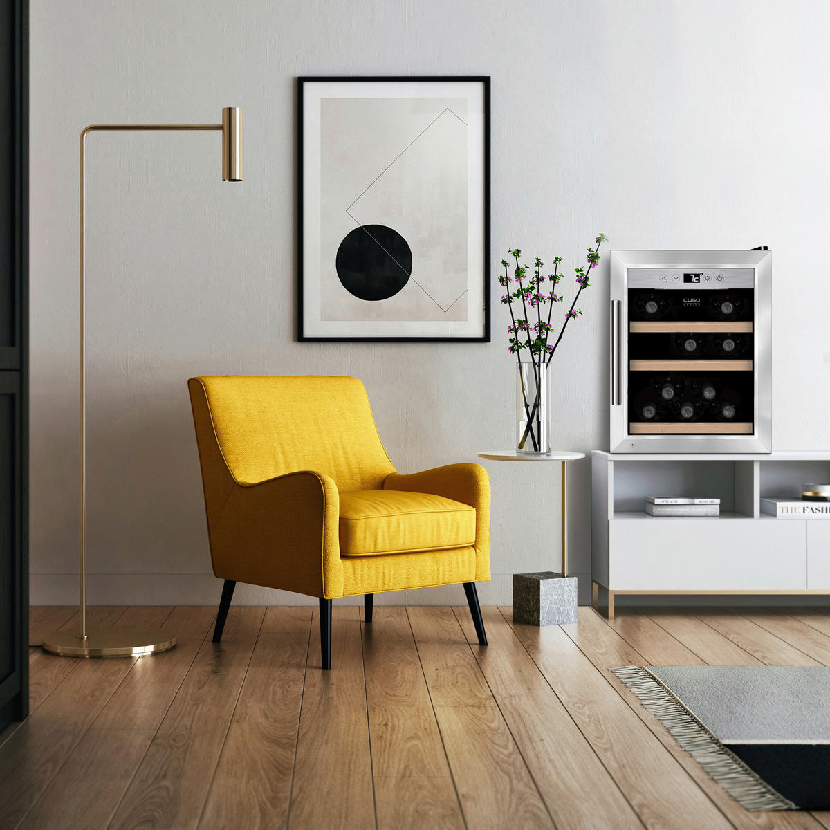 WEINKÜHLSCHRANK  - Edelstahlfarben, Basics (39,5/51,5/51cm) - CASO Design