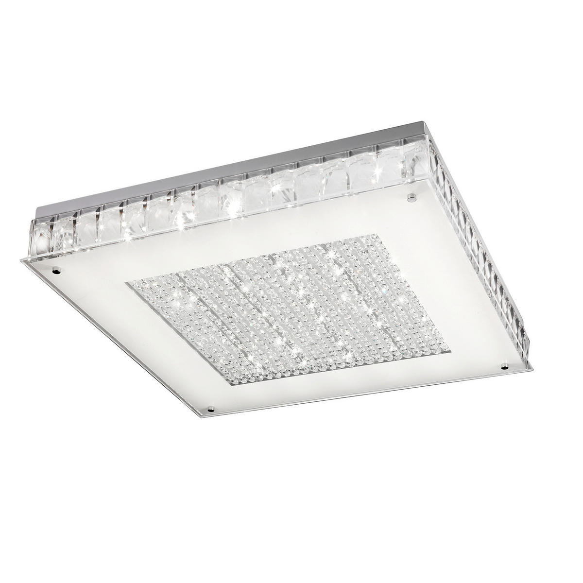 LED-DECKENLEUCHTE 55/55/10 cm   - Klar/Chromfarben, Basics, Glas/Metall (55/55/10cm)