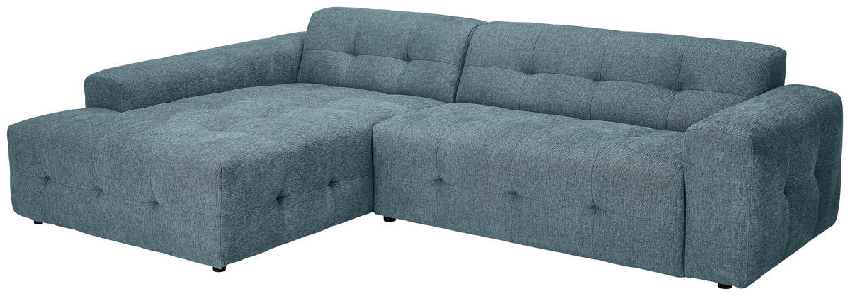 ECKSOFA in Flachgewebe Petrol  - Petrol/Schwarz, Konventionell, Kunststoff/Textil (189/292cm) - Carryhome