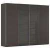 SCHWEBETÜRENSCHRANK 271/235/68 cm 4-türig Graphitfarben, Dunkelgrau  - Chromfarben/Dunkelgrau, KONVENTIONELL, Glas/Holzwerkstoff (271/235/68cm) - Novel