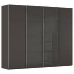 SCHWEBETÜRENSCHRANK  in Graphitfarben, Schwarz  - Chromfarben/Graphitfarben, KONVENTIONELL, Glas/Holzwerkstoff (271/235/68cm) - Novel