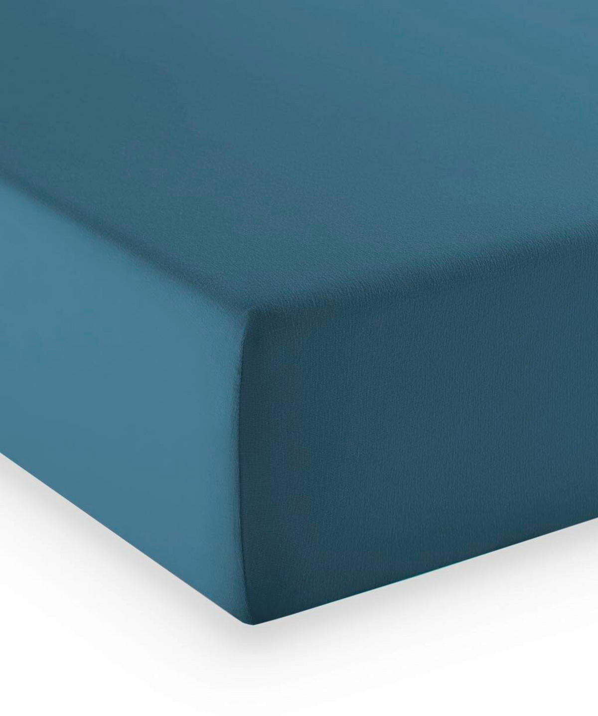 BOXSPRING-FIXLEINTUCH - Petrol, Basics, Textil (140-160/200-210cm) - Fleuresse