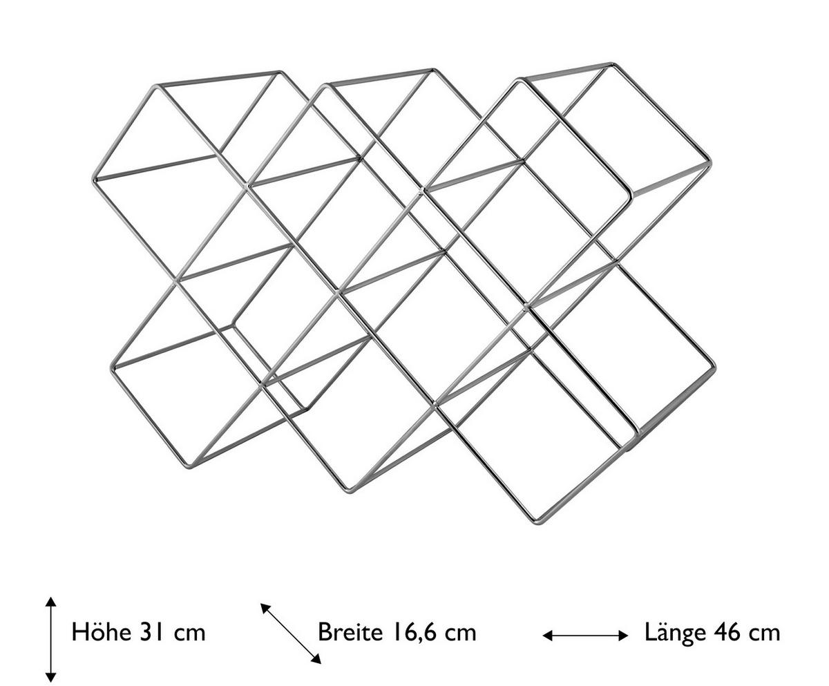 WEINREGAL  46/16,6/31 cm  - Schwarz, Basics, Metall (46/16,6/31cm) - Echtwerk