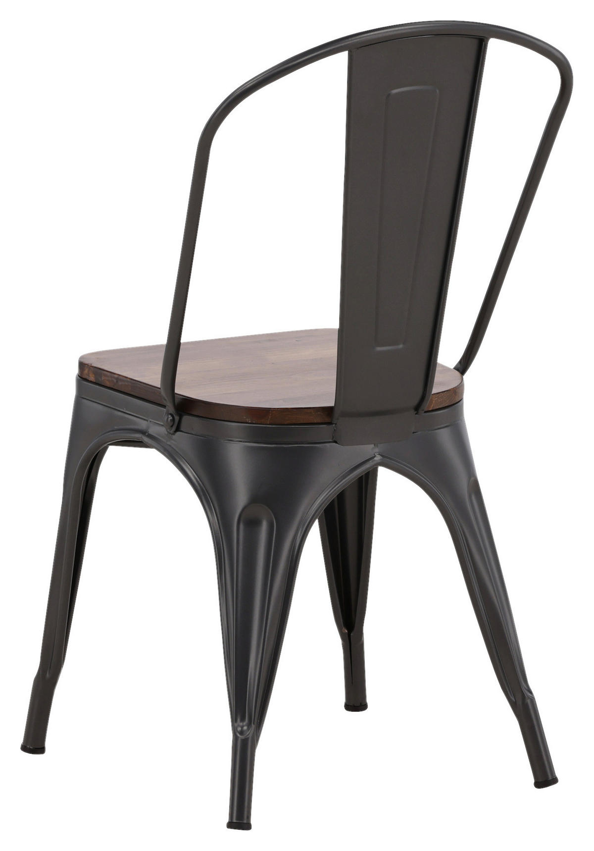 STUHL-SET  in Stahl  - Dunkelgrau/Dunkelbraun, Design, Holz/Metall (36/85/51cm) - Livetastic