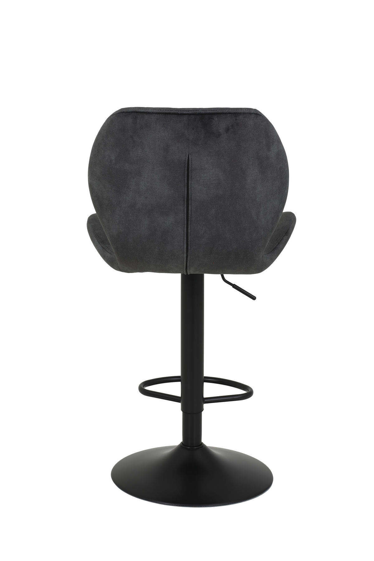 BARHOCKER Samt, Velours Anthrazit Stahl Typenauswahl, Sitzfläche 360° drehbar, abwischbar  - Anthrazit/Schwarz, MODERN, Textil/Metall (42/96-117/51cm) - MID.YOU