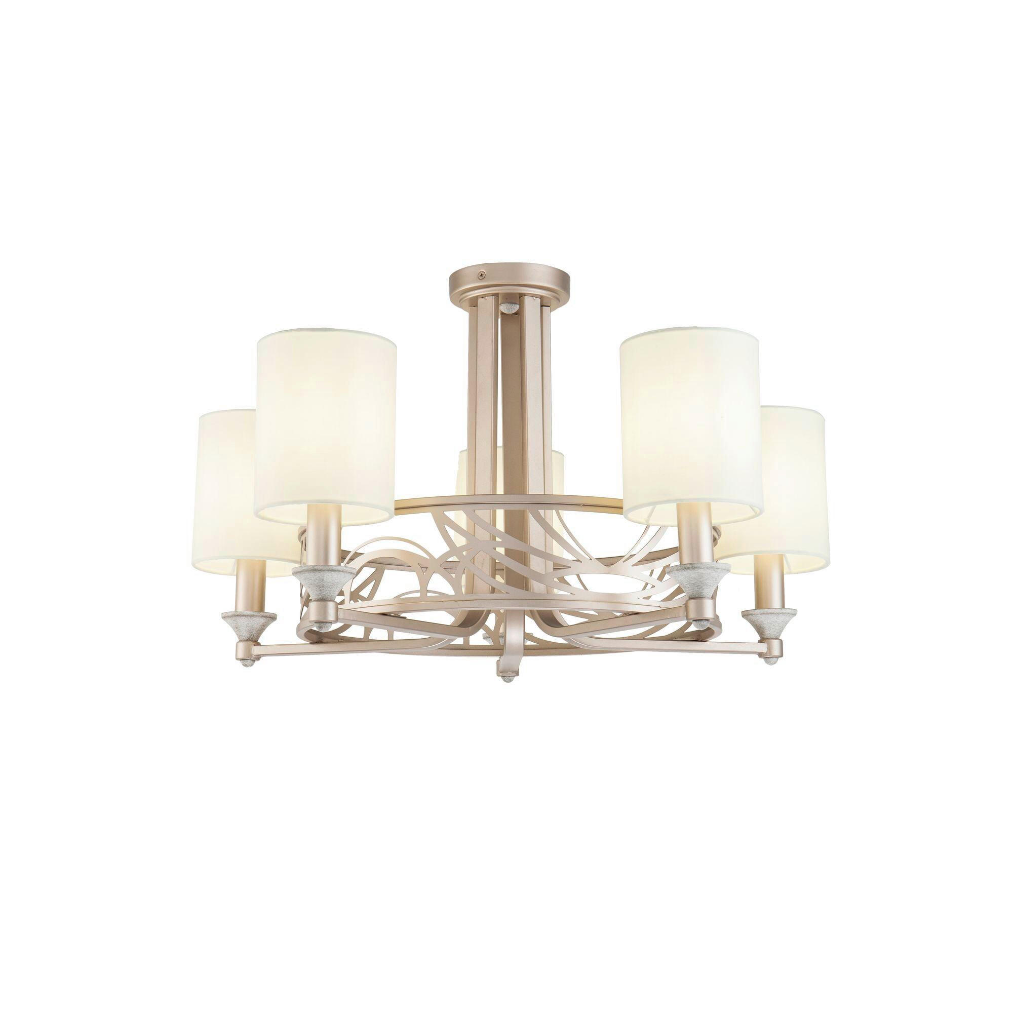 KRONLEUCHTER House 71/34.2/71 cm   - Goldfarben/Creme, Trend, Kunststoff/Textil (71/34.2/71cm) - MAYTONI