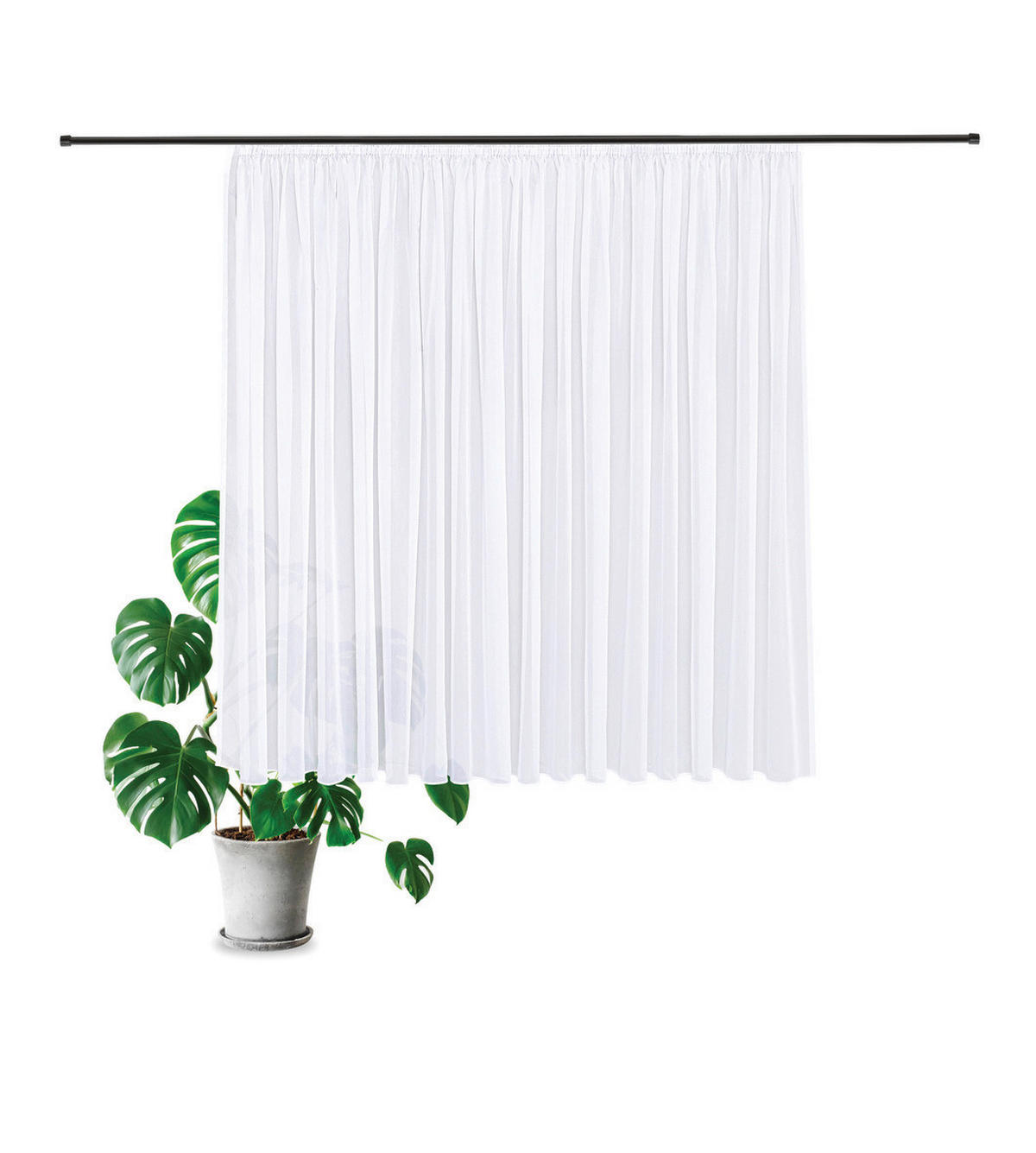FERTIGSTORE  transparent  450/175 cm   - Weiß, Basics, Textil (450/175cm)