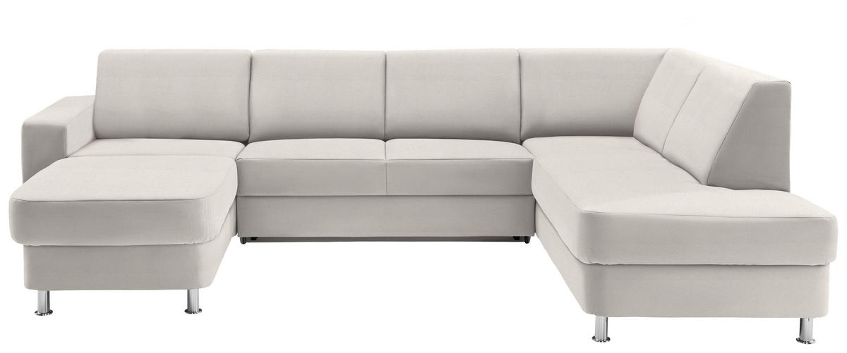 SEDEŽNA GARNITURA, šenilja krem barve, bela  - barve kroma/krem barve, Design, umetna masa/tekstil (165/301/198cm) - Xora