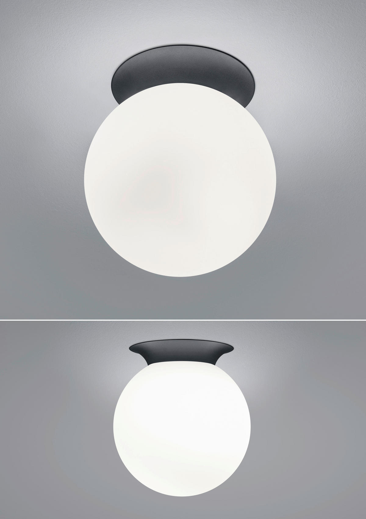 DECKENLEUCHTE 25 cm  - Schwarz, KONVENTIONELL, Metall (25cm) - Hell