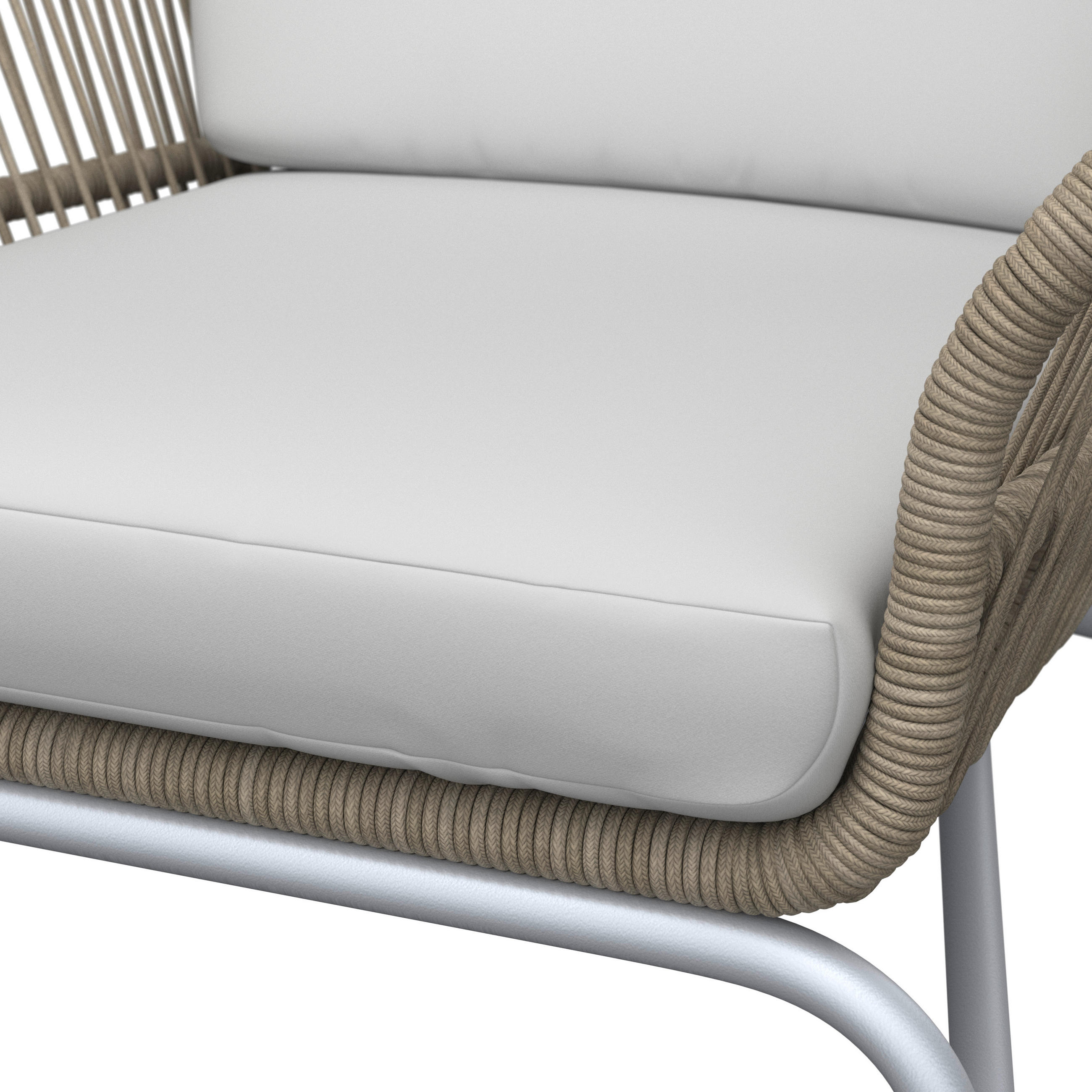 SET RELAKS FOTELJE  prirodne boje, bijela  metal, tekstil      - bijela/prirodne boje, Moderno, metal/tekstil (82/86/86cm) - Ambia Garden