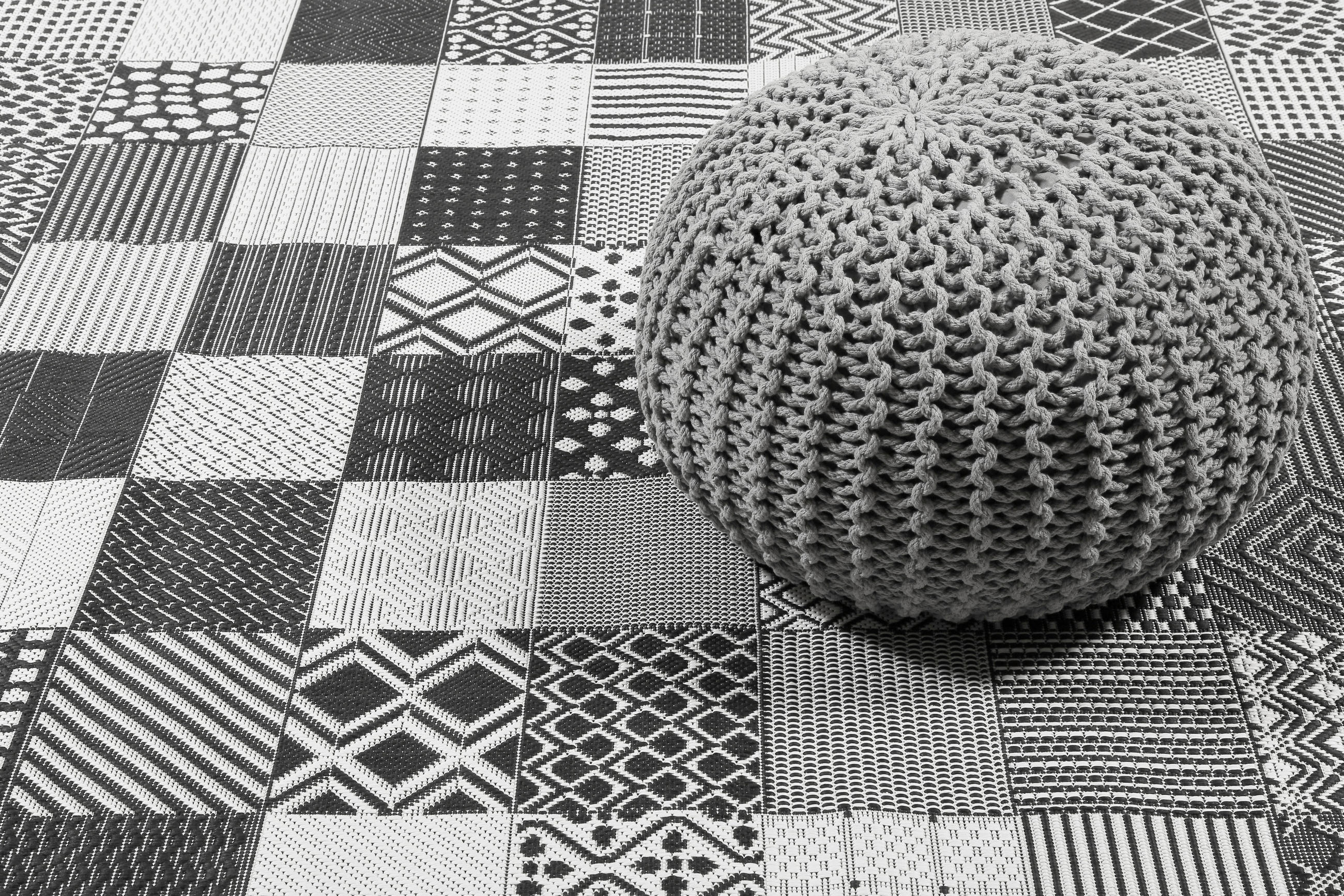 OUTDOORTEPPICH 133/200 cm Esprit Schwarz, Weiß  - Schwarz/Weiß, KONVENTIONELL, Textil (133/200cm) - Esprit