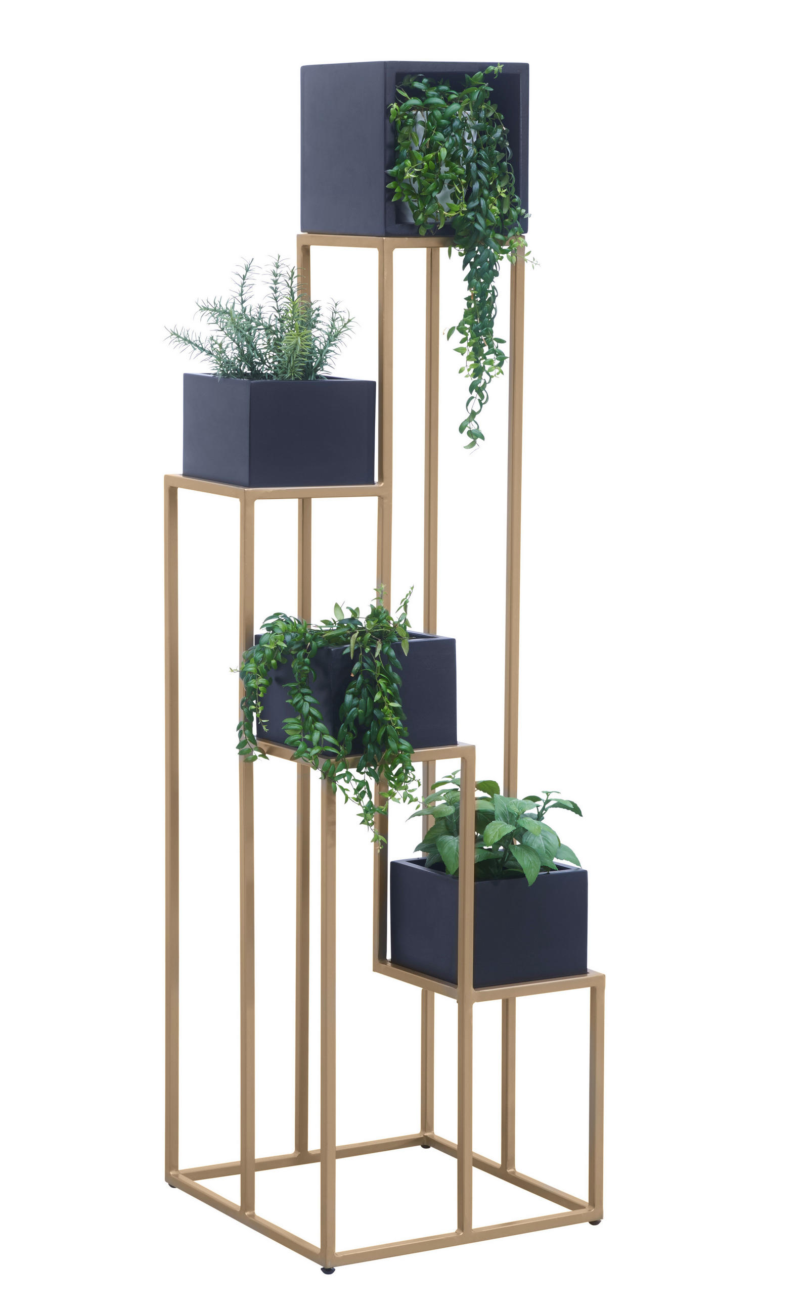 Blumenständer in Holz, Metall 42,5/42,5/150 cm