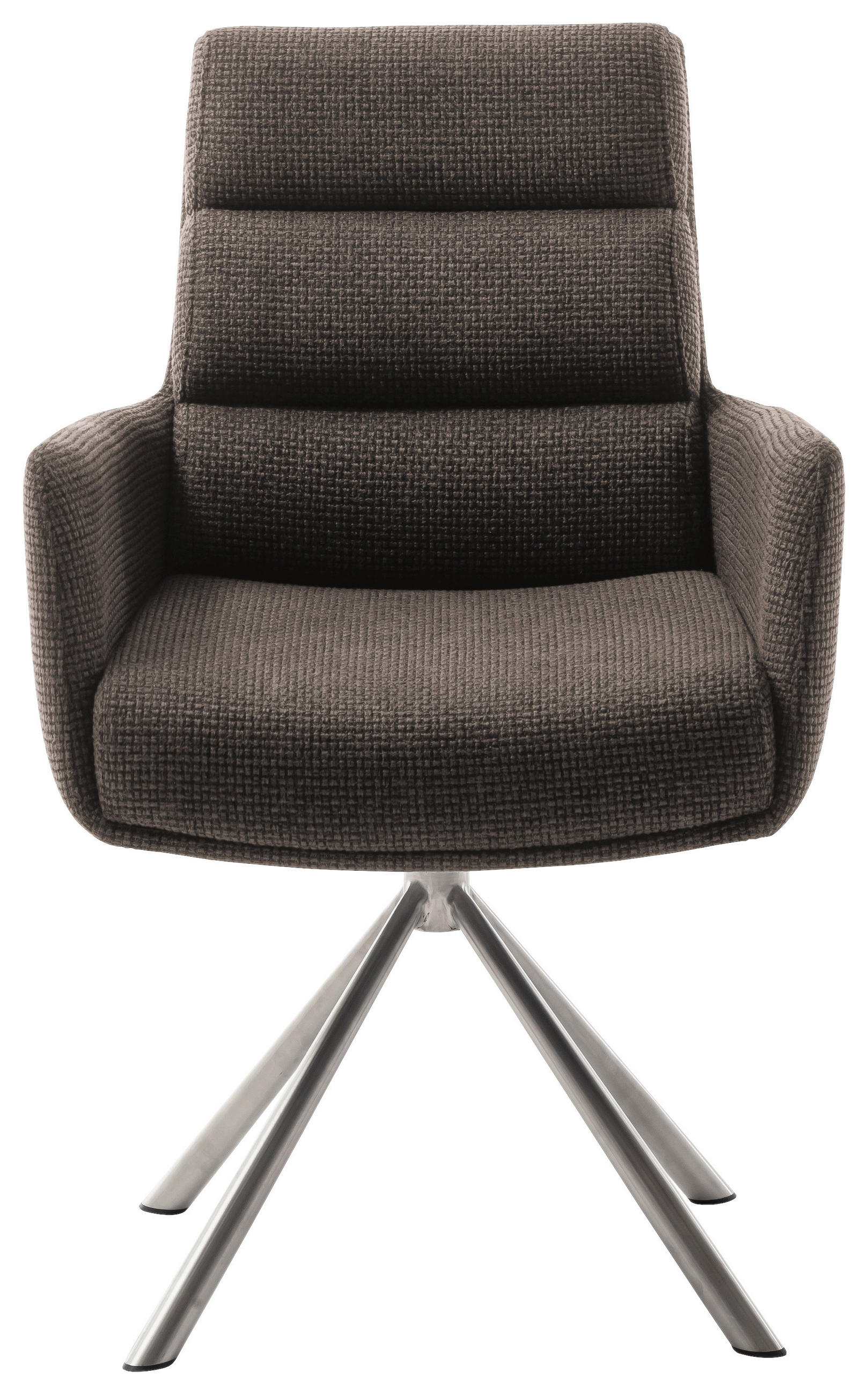 ARMLEHNSTUHL  in Edelstahl Webstoff  - Edelstahlfarben/Cappuccino, Design, Textil/Metall (61/90/64cm) - Dieter Knoll