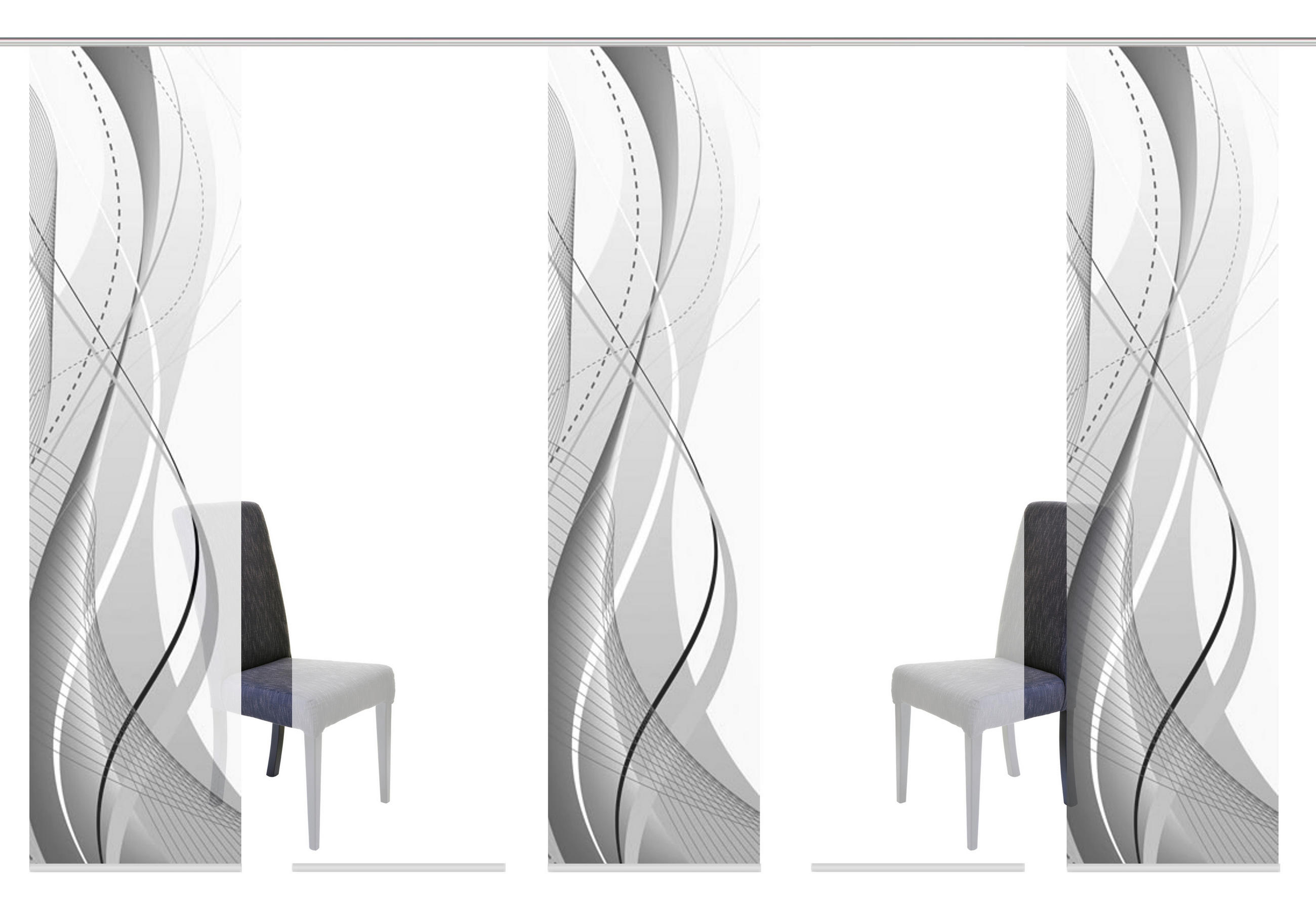 FLÄCHENVORHANG in Grau halbtransparent  - Grau, Design, Textil (60/245cm)