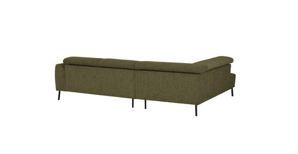 ECKSOFA in Webstoff Olivgrün 205/280 cm - Schwarz/Olivgrün, Design, Textil/Metall (205/280cm) - Xora
