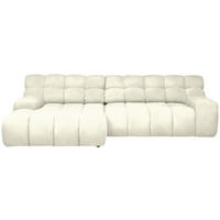 ECKSOFA in Webstoff Weiß  180/297 cm  - Schwarz/Weiß, MODERN, Kunststoff/Textil (180/297cm) - Welnova