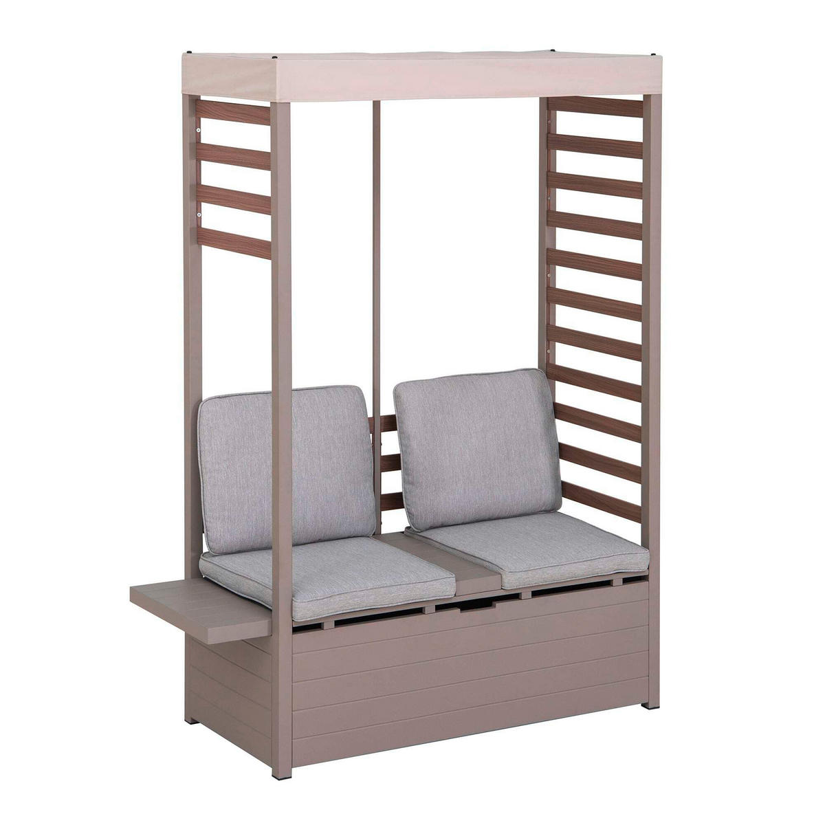 LOUNGEGARNITUR   146/191/56,5 cm Stahl  - Beige/Grau, Basics, Textil/Metall (146/191/56,5cm) - Modante