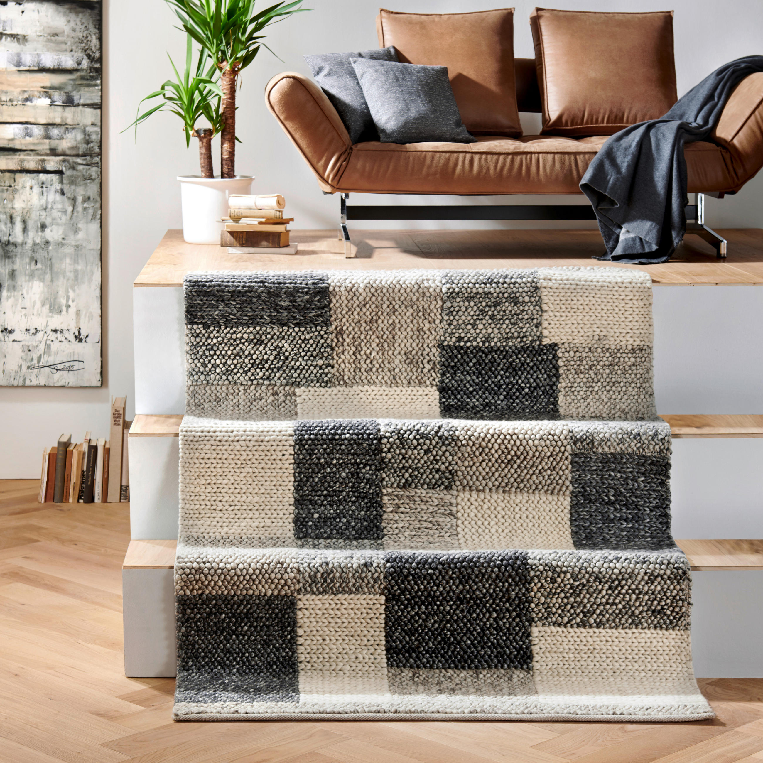 RUČNO TKANI TEPIH 160/230 cm   siva  Nordic  - siva, Natur, tekstil (160/230cm) - Linea Natura