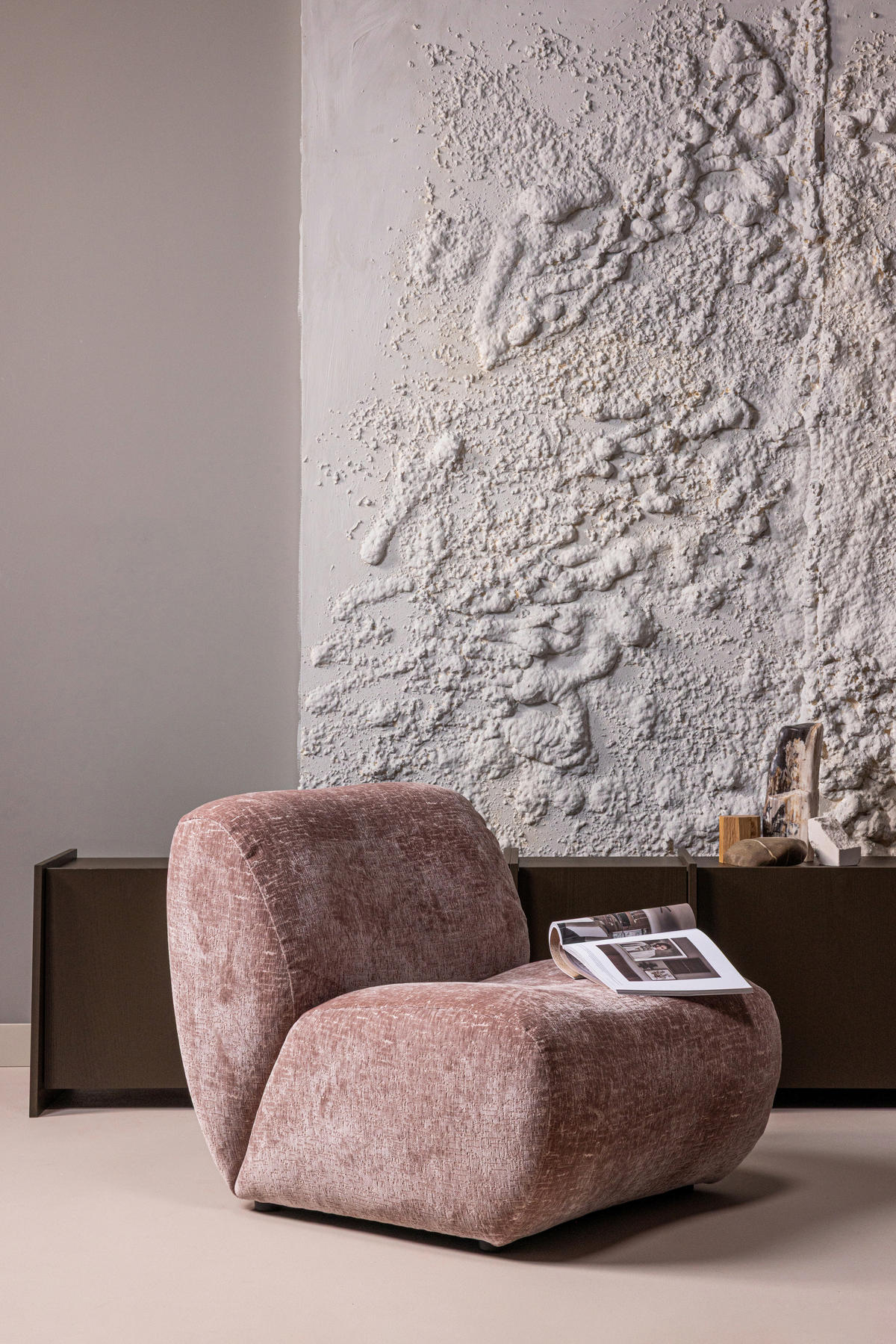 SESSEL in Samt Hellrosa  - Hellrosa, MODERN, Kunststoff/Textil (76/74/92cm) - Livetastic