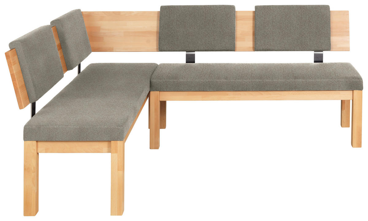ECKBANK 160/200 cm  in Buchefarben, Greige  - Greige/Buchefarben, Natur, Holz/Textil (160/200cm) - Cantus