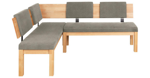 ECKBANK 160/200 cm  in Buchefarben, Greige  - Greige/Buchefarben, Natur, Holz/Textil (160/200cm) - Cantus