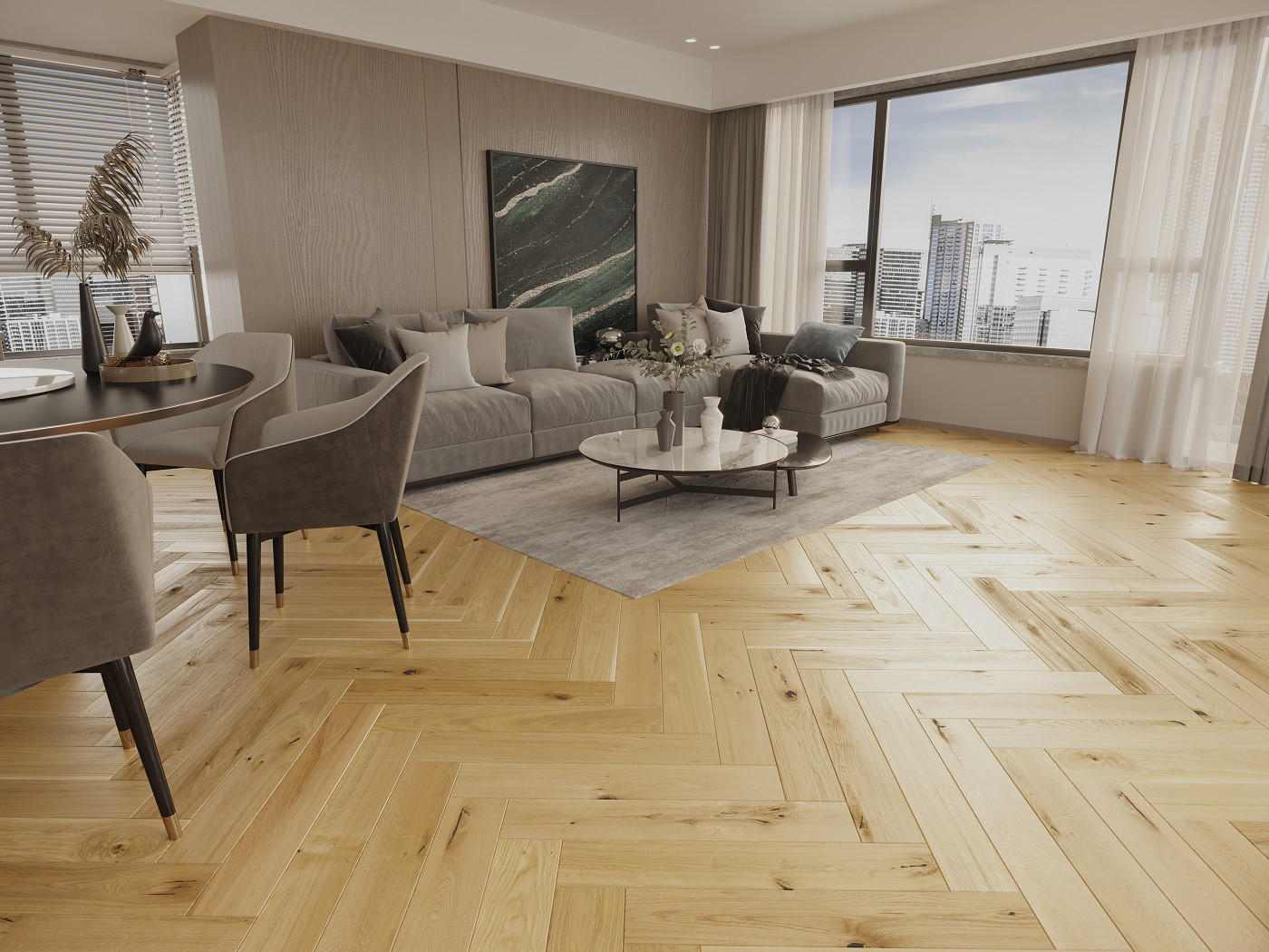 FISCHGRÄT Eiche Raisins  per  m² - Eichefarben, Design, Holz (72,5/13/1,4cm) - Ambiente