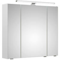 TÜKRÖS SZEKRÉNY 80/70/16 cm  - króm/fehér, Konventionell, faalapú anyag/Üveg (80/70/16cm) - Xora