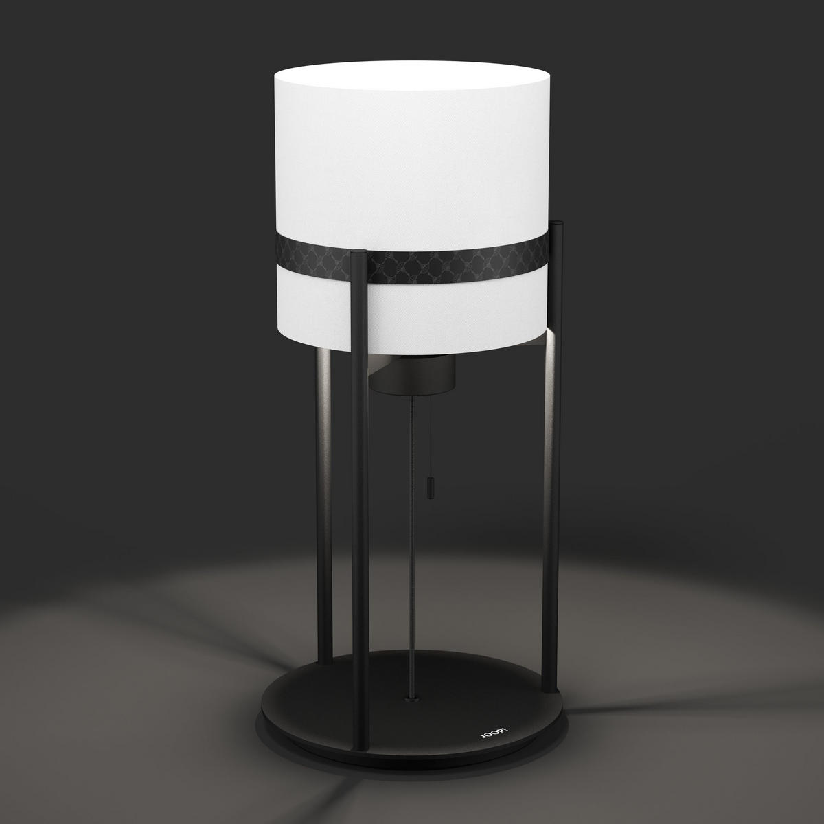 STOLNÍ LAMPA, E27, 21,5/52 cm  - bílá/černá, Lifestyle, kov/textil (21,5/52cm) - Joop!