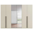 DREHTÜRENSCHRANK 301/223/61 cm,  in Champagner, 6-türig  - Chromfarben/Champagner, Basics, Glas/Holzwerkstoff (301/223/61cm) - Novel