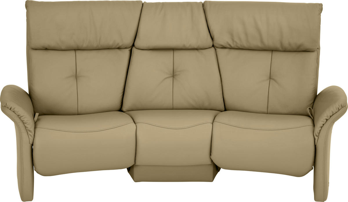 TRAPEZSOFA Heimkino in Echtleder Olivgrün  - Olivgrün, KONVENTIONELL, Leder (208/107/103cm) - Himolla Komfortklass