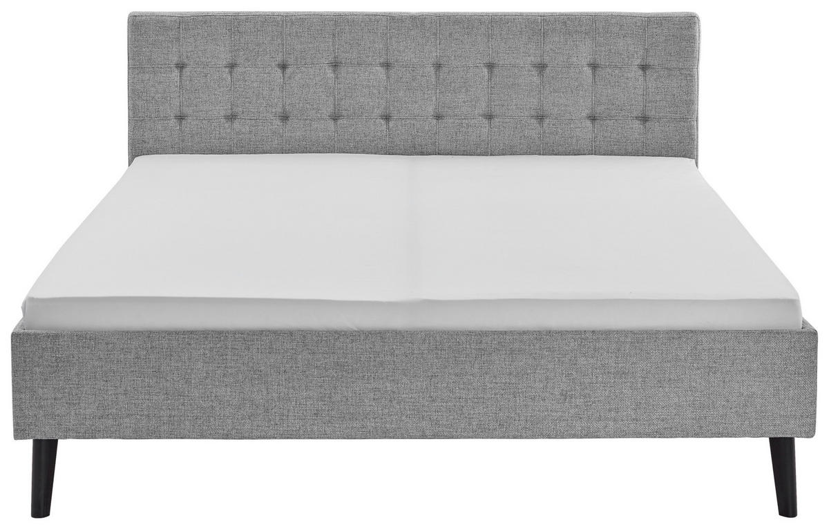 POLSTERBETT Grau 180/200 cm  - Schwarz/Grau, Basics, Holz/Textil (180/200cm) - Boxxx