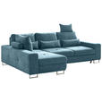 ECKSOFA in Flachgewebe Türkis  - Türkis, Design, Textil/Metall (188/260cm) - Hom`in