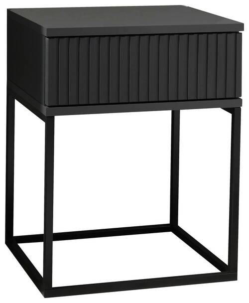 NACHTSCHRANK 40/52/38,5 cm  - Graphitfarben/Schwarz, MODERN, Holzwerkstoff/Metall (40/52/38,5cm) - Livetastic