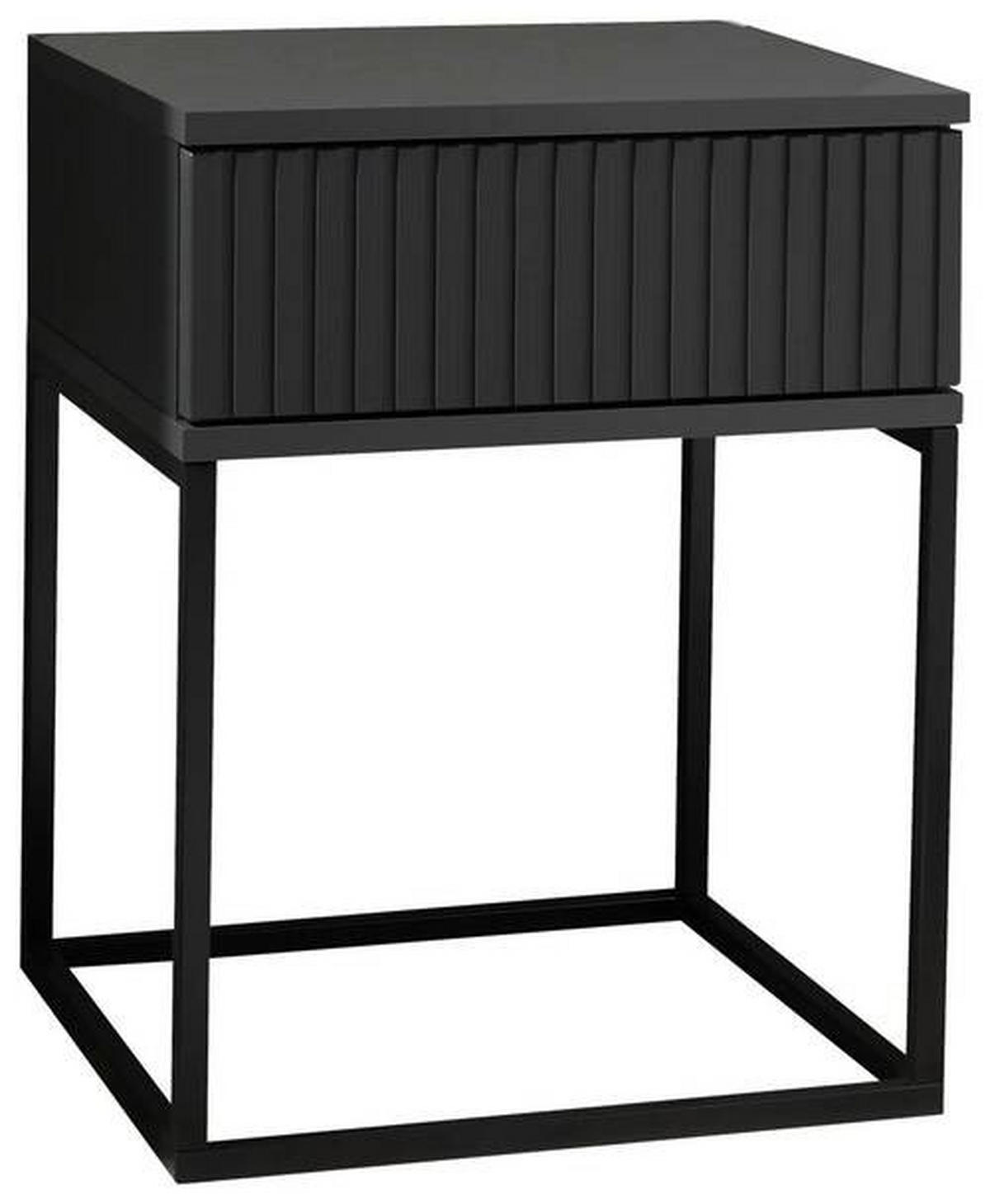 NACHTSCHRANK 40/52/38,5 cm  - Graphitfarben/Schwarz, MODERN, Holzwerkstoff/Metall (40/52/38,5cm) - Livetastic