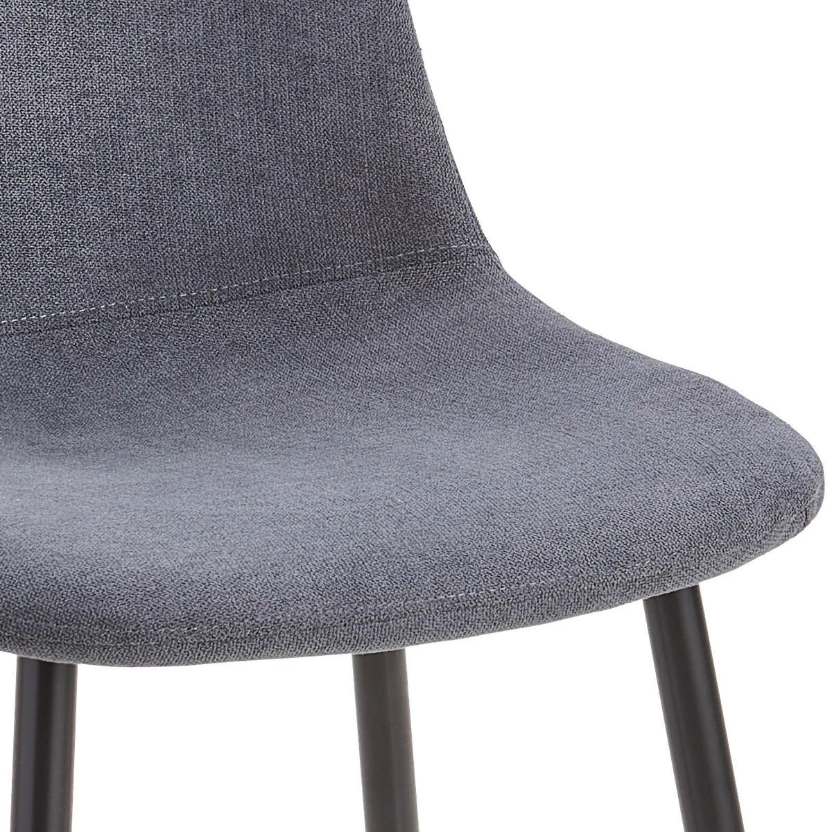 STUHL Mikrofaser Grau  - Schwarz/Grau, Basics, Textil/Metall (43/85/54cm) - P & B