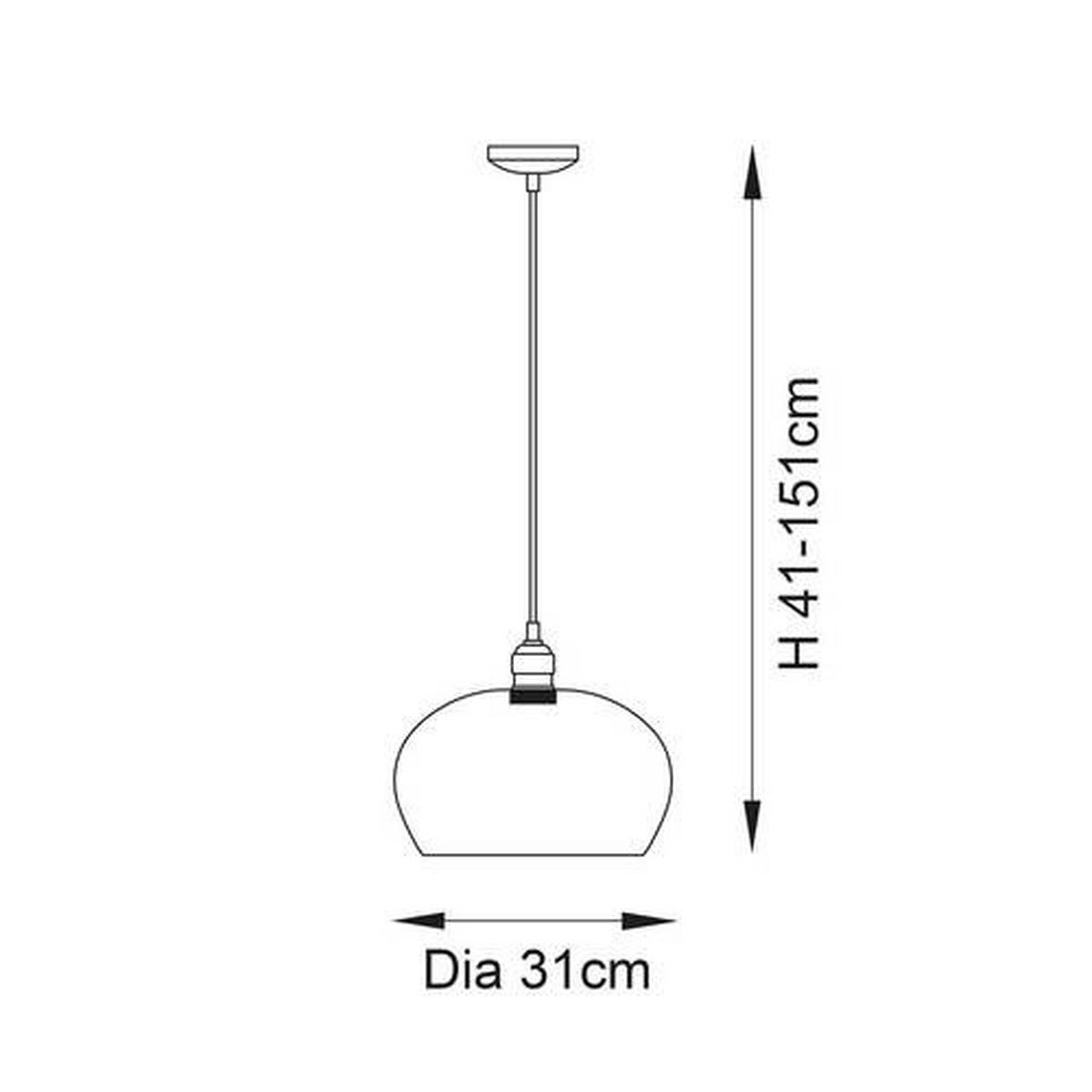 HÄNGELEUCHTE 31/151 cm  - Klar/Champagner, Basics, Glas (31/151cm) - ENDON