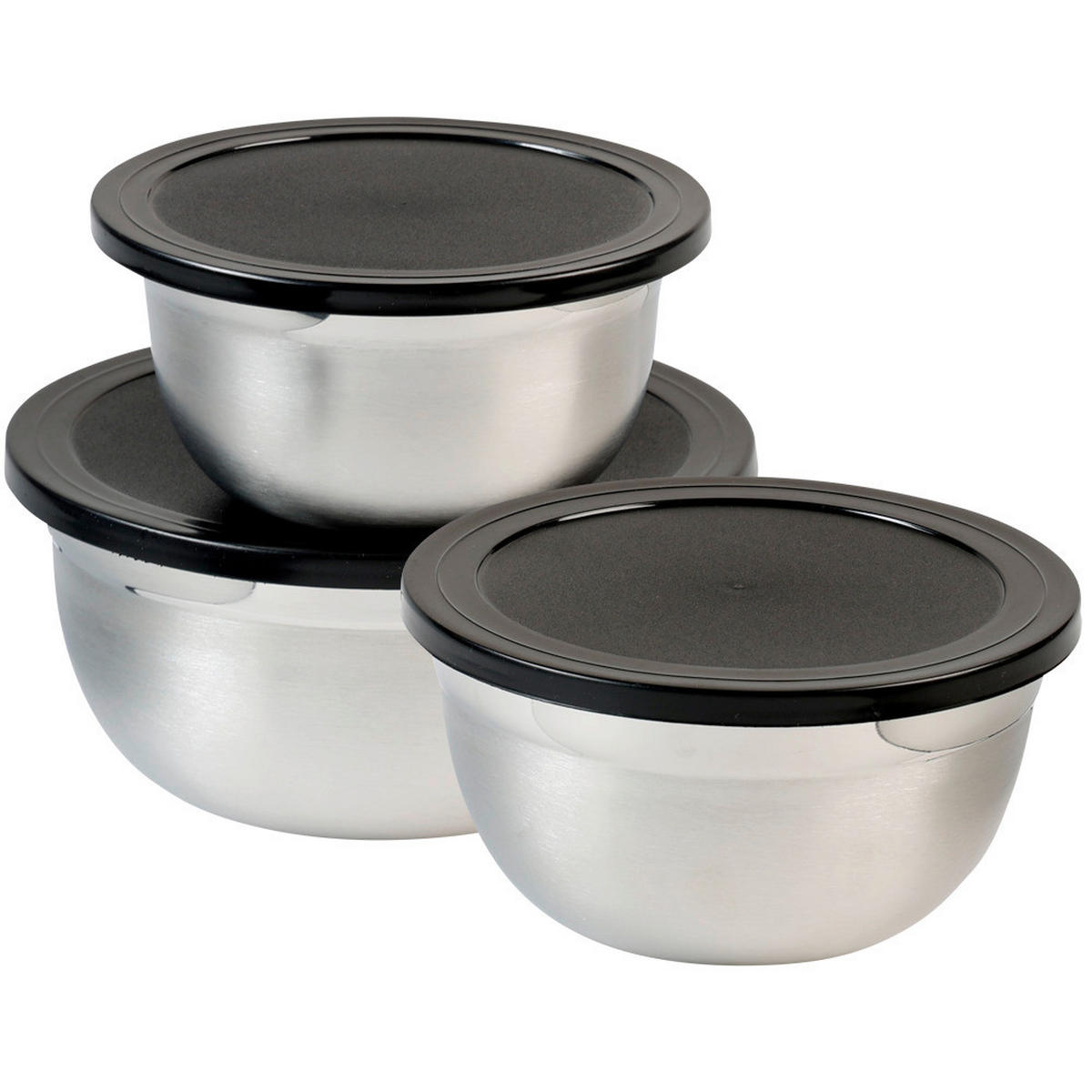 RÜHRSCHÜSSELSET - Silberfarben/Schwarz, Basics, Metall (18cm) - Kesper