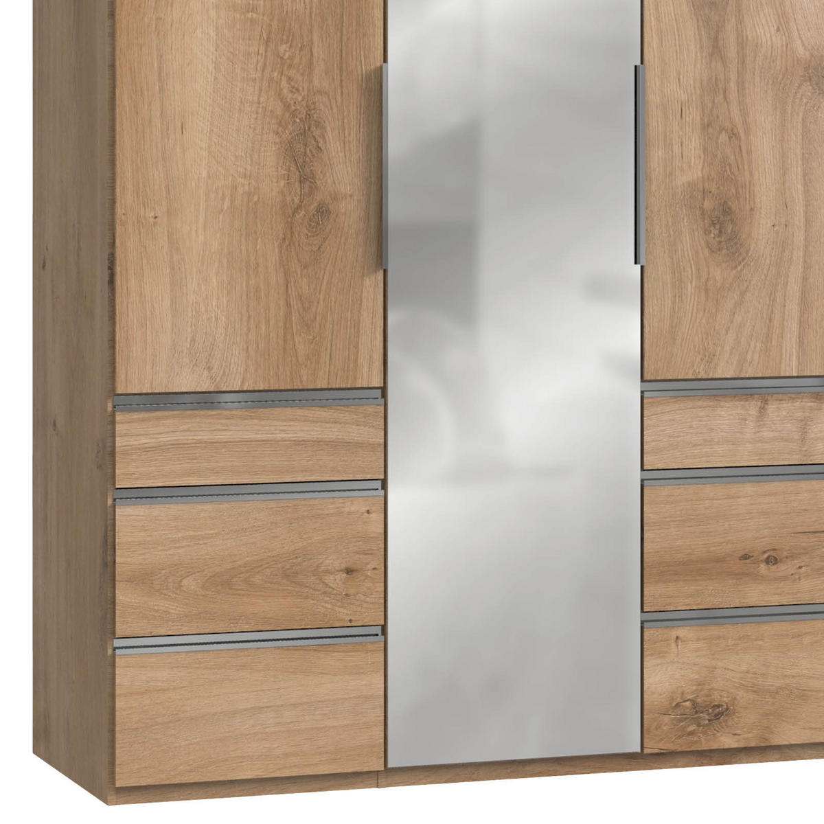 DREHTÜRENSCHRANK in Eichefarben  - Chromfarben/Eichefarben, Modern, Holzwerkstoff (150/236/58cm) - MID.YOU