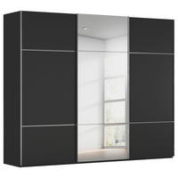 SCHWEBETÜRENSCHRANK 301/223/68 cm,  in Schwarz, 3 Tür(en)  - Chromfarben/Schwarz, KONVENTIONELL, Glas/Holzwerkstoff (301/223/68cm) - Novel